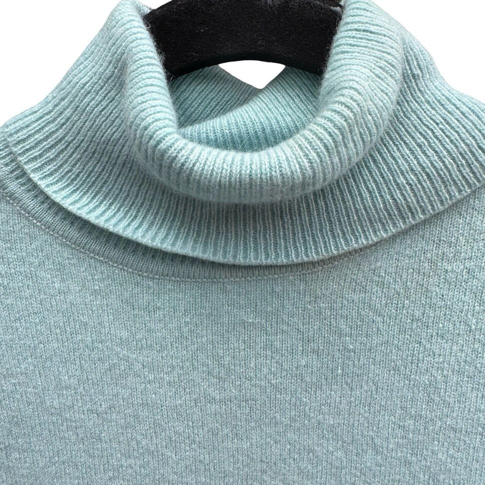 Charter Club 100% Cashmere Minimalist Preppy Turtleneck Sweater Pastel Blue S