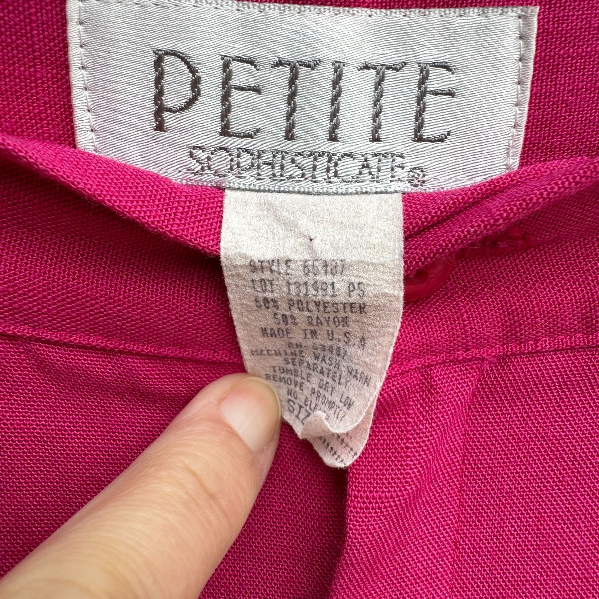 Petite Sophisticate Vintage 90s Womens Hot Pink Pleated High Waist Dress Pants 6