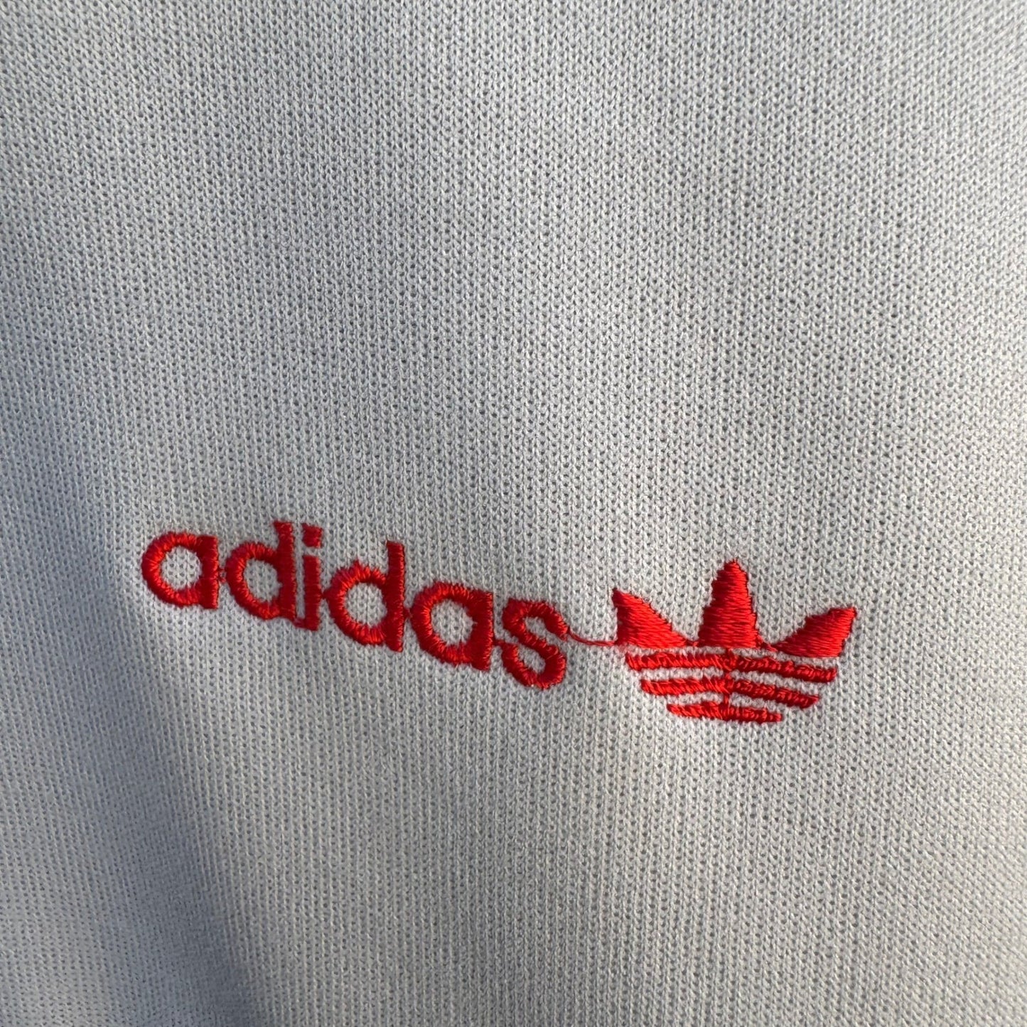 Adidas Vintage Track Jacket Cream Navy Blue Red Colorblock Trefoil Full Zip