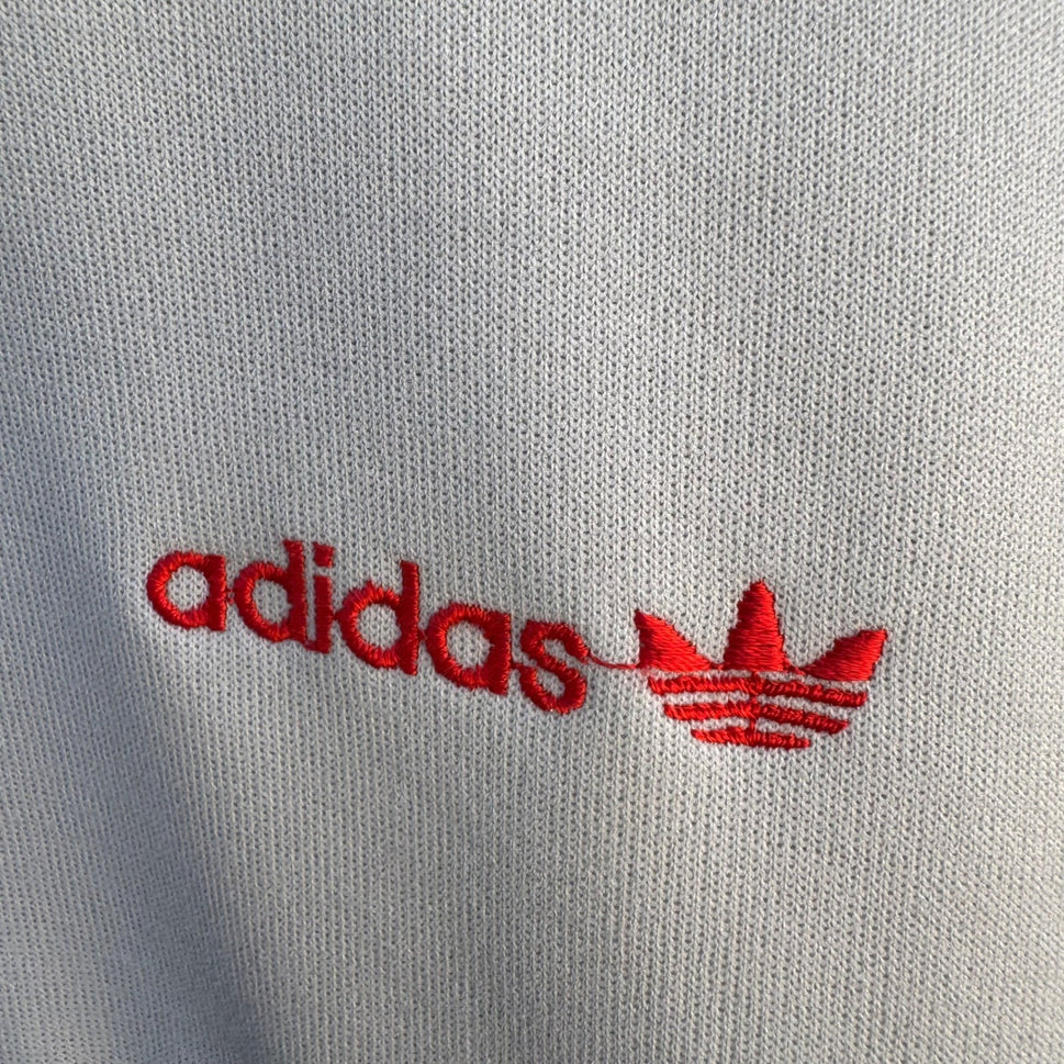 Adidas Vintage Track Jacket Cream Navy Blue Red Colorblock Trefoil Full Zip