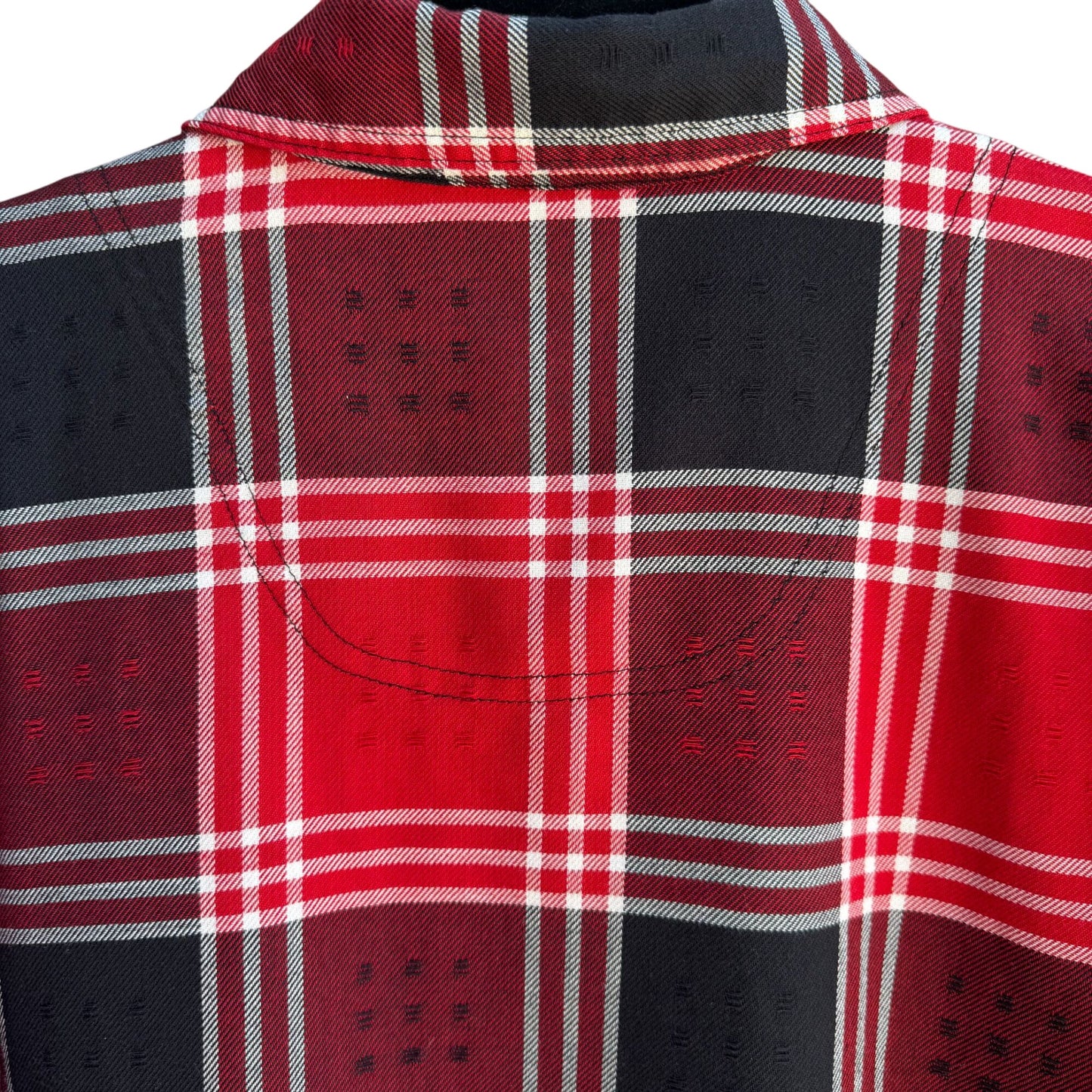 Monterey By Koret Vintage Red Black Plaid Button Down Textured Flannel Shirt XL