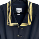 Switch Karis Korner Vintage Womens Black Gold Collar Double Breasted Button Blouse 30 2 image