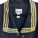 Switch Karis Korner Vintage Womens Black Gold Collar Double Breasted Button Blouse 30 3 image