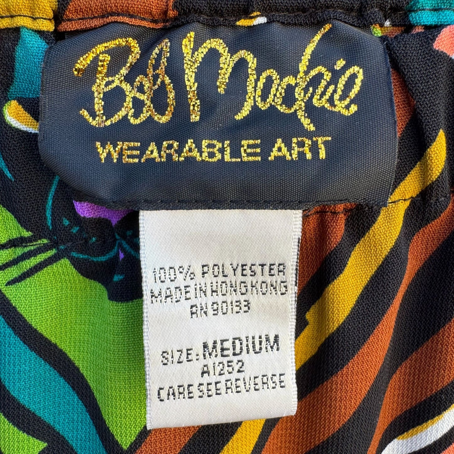 Bob Mackie Wearable Art Vintage Colorful Cat Face Printed Jersey Maxi Skirt M