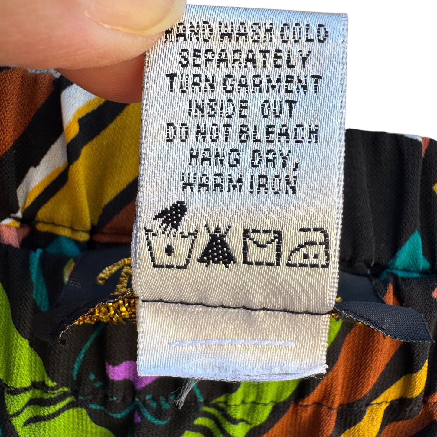 Bob Mackie Wearable Art Vintage Colorful Cat Face Printed Jersey Maxi Skirt M