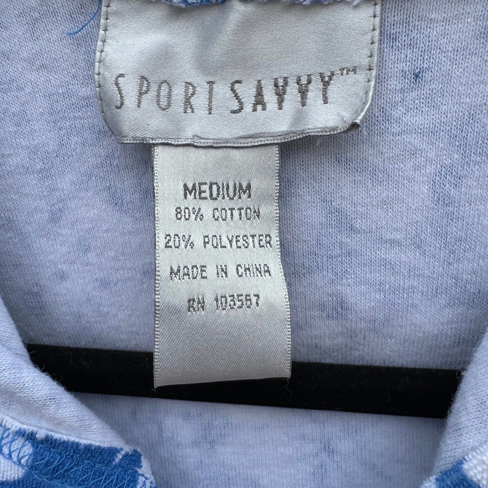 Sport Savvy Womens M Blue Floral Pool Beach Terry Cloth Zip Up Short Sleeve Hood