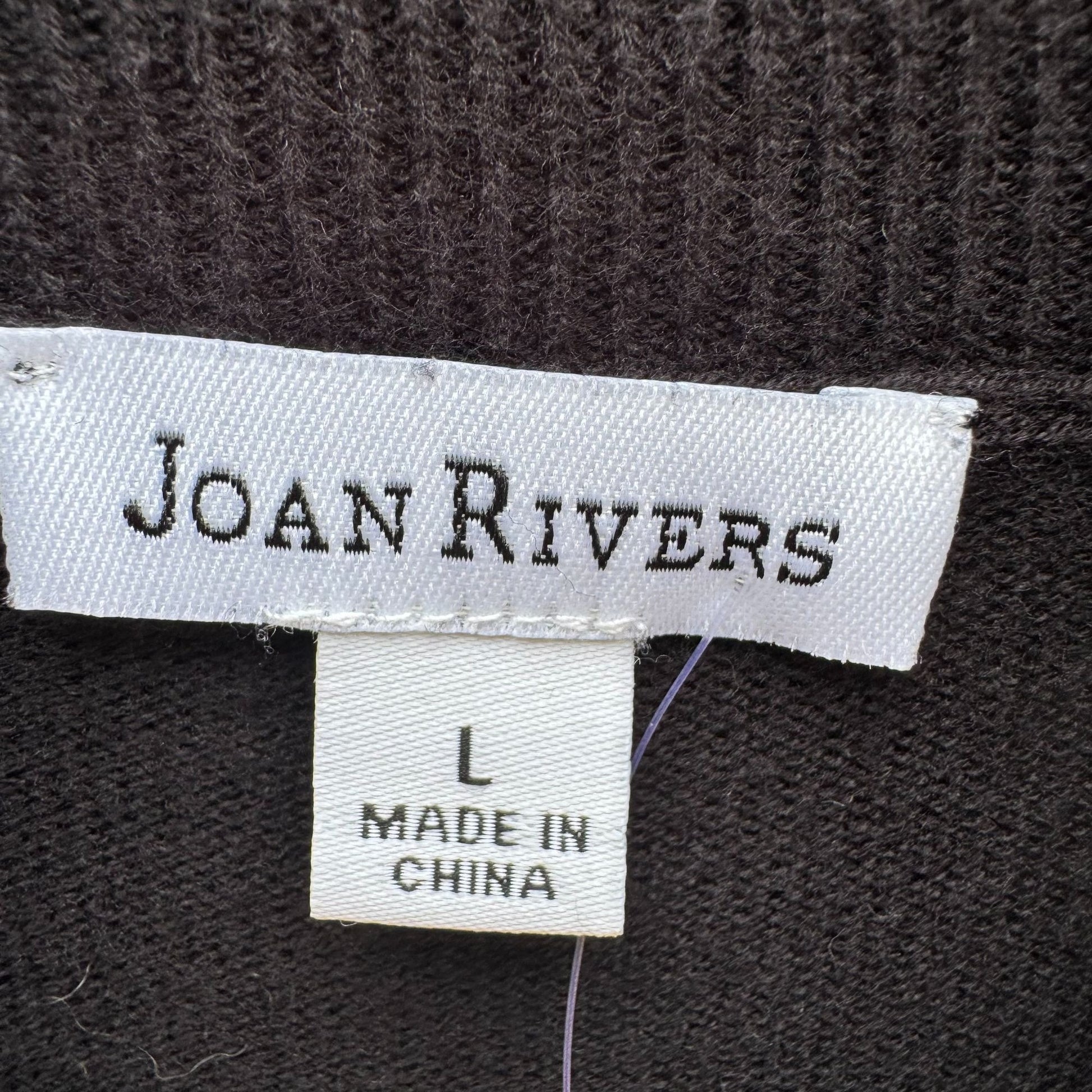 Joan Rivers Womens Black Turtleneck Sweater L Soft Knit Pullover Long Sleeve