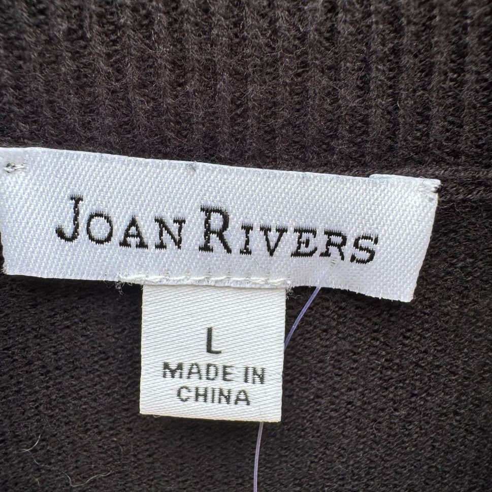 Joan Rivers Womens Black Turtleneck Sweater L Soft Knit Pullover Long Sleeve