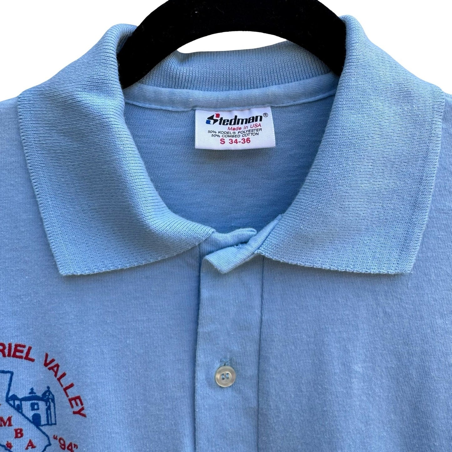 Vintage 90s Stedman San Gabriel Valley Bowling Championship Polo Shirt Americana