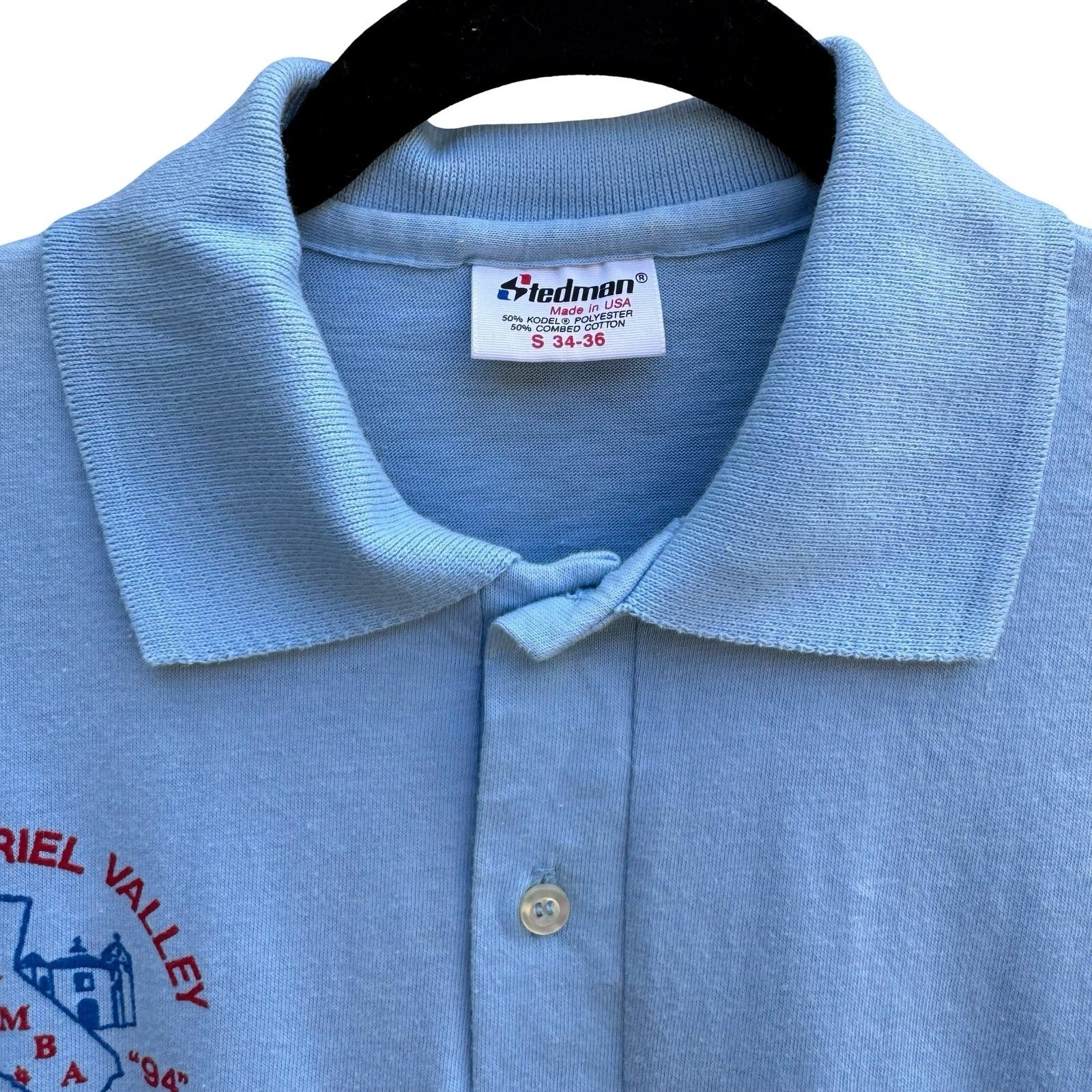 Vintage 90s Stedman San Gabriel Valley Bowling Championship Polo Shirt Americana