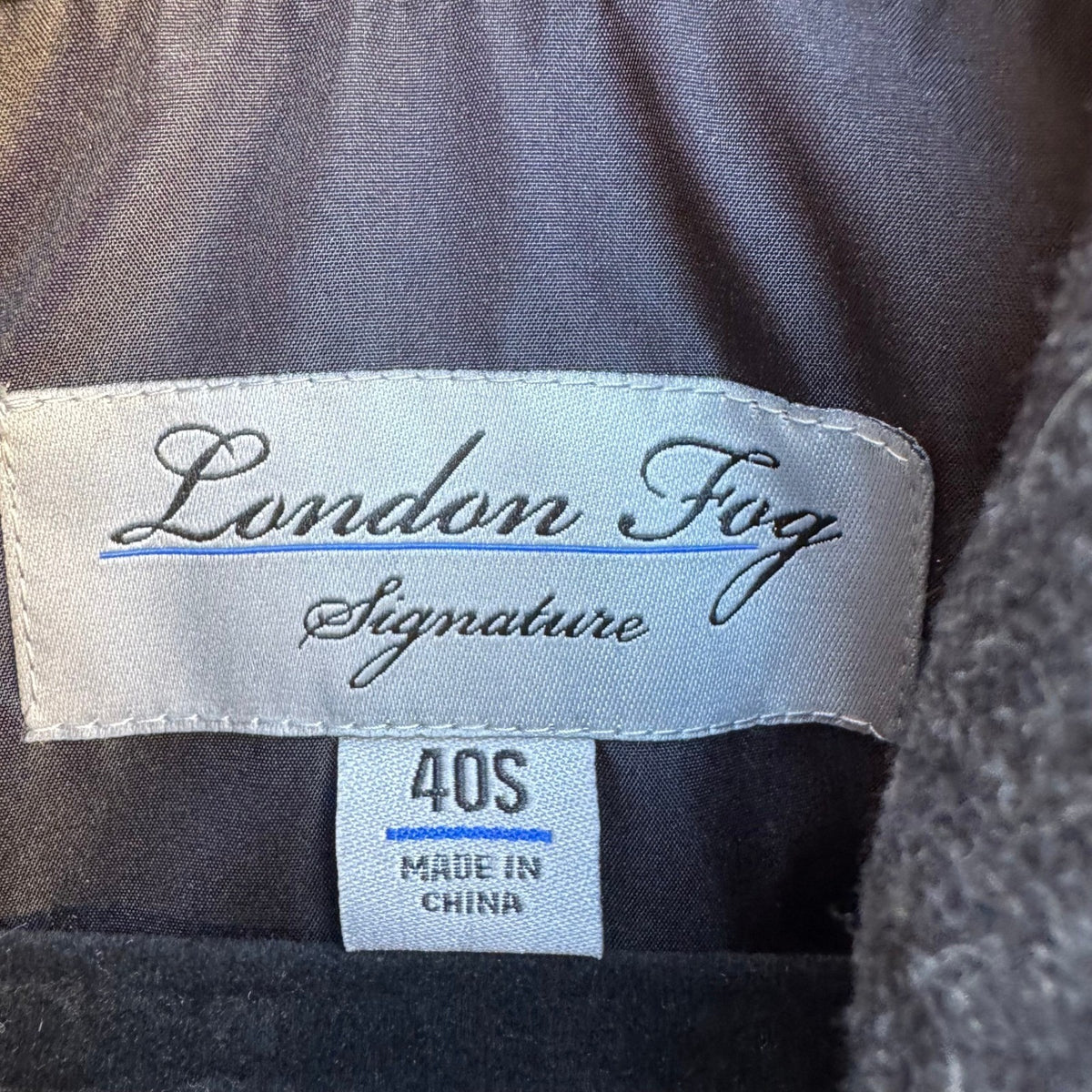 London Fog Signature Car Coat Detachable Liner Wool Collar Black Mens 40S NEW