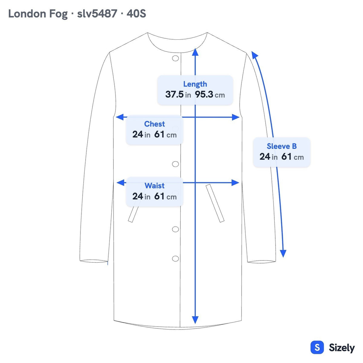 London Fog Signature Car Coat Detachable Liner Wool Collar Black Mens 40S NEW