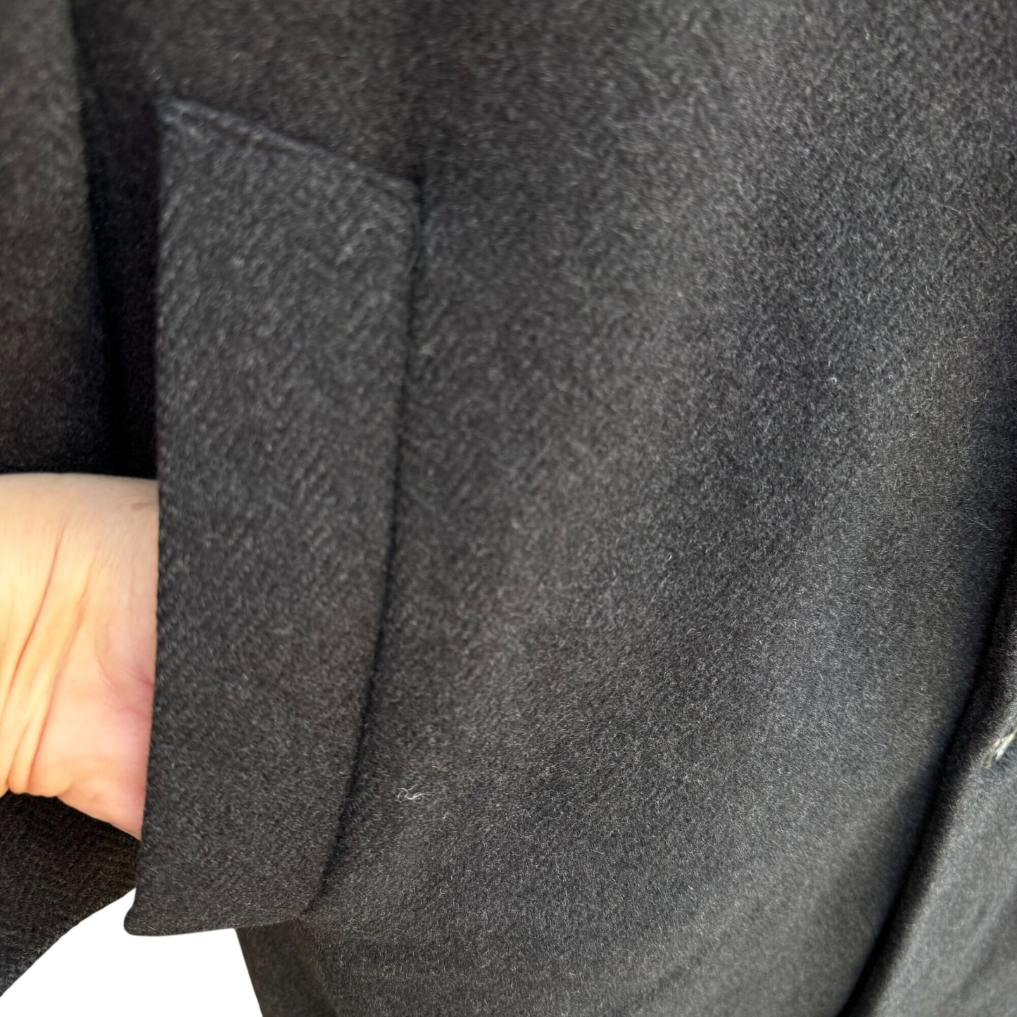 Lauren Ralph Lauren Mens Charcoal Overcoat Wool Cashmere Blend Woven In Italy XL