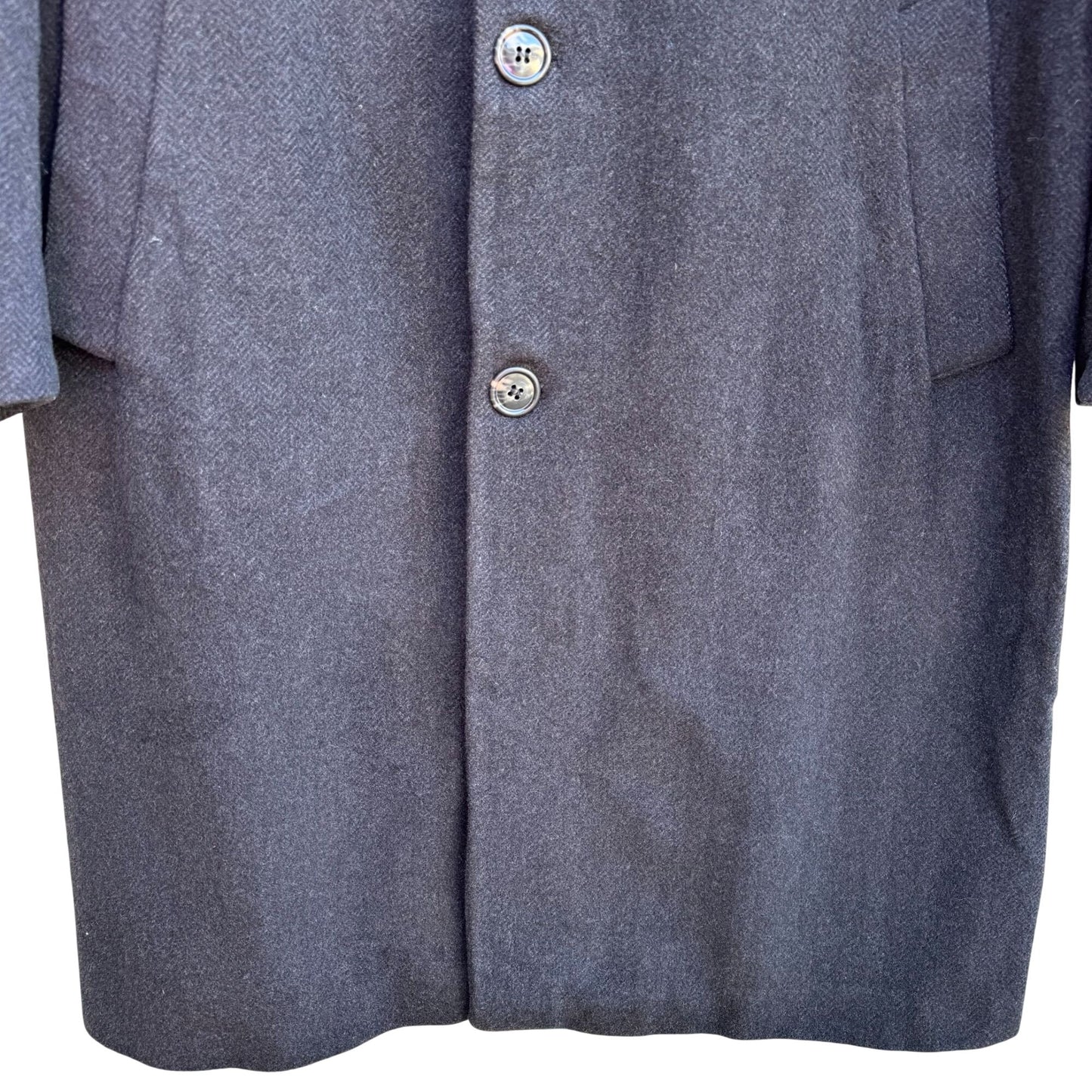 Lauren Ralph Lauren Mens Charcoal Overcoat Wool Cashmere Blend Woven In Italy XL