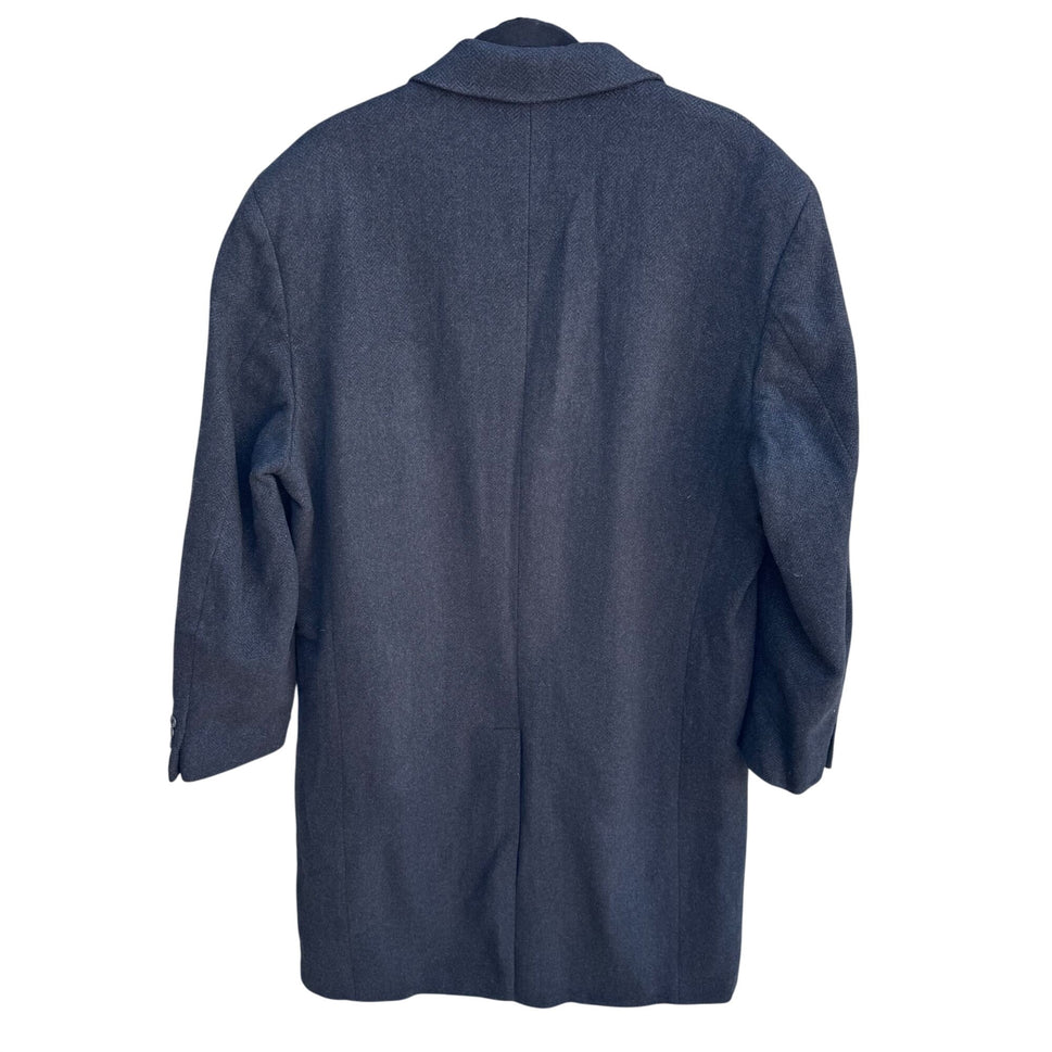Lauren Ralph Lauren Mens Charcoal Overcoat Wool Cashmere Blend Woven In Italy XL