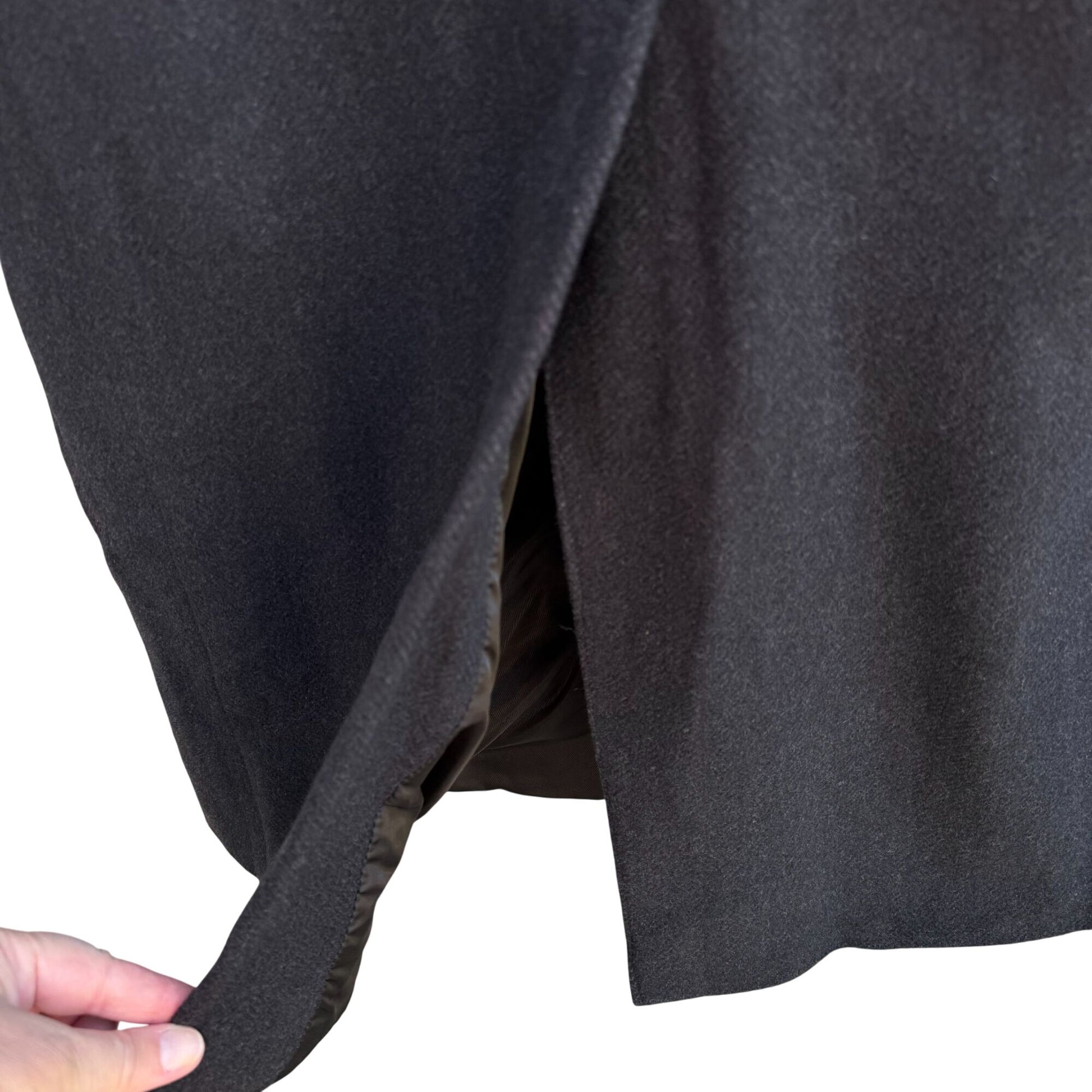 Lauren Ralph Lauren Mens Charcoal Overcoat Wool Cashmere Blend Woven In Italy XL