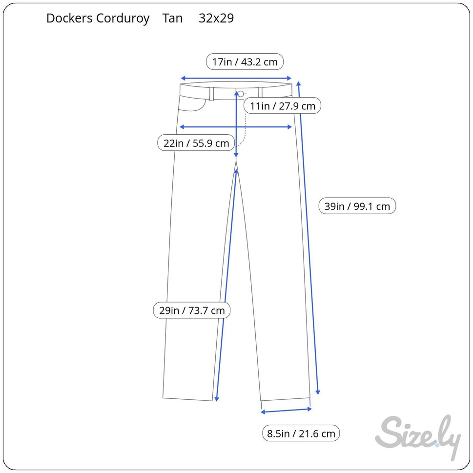 Dockers Mens Y2K Straight Fit Beige Stretch Rugged Outdoor Corduroy Pants 32x29