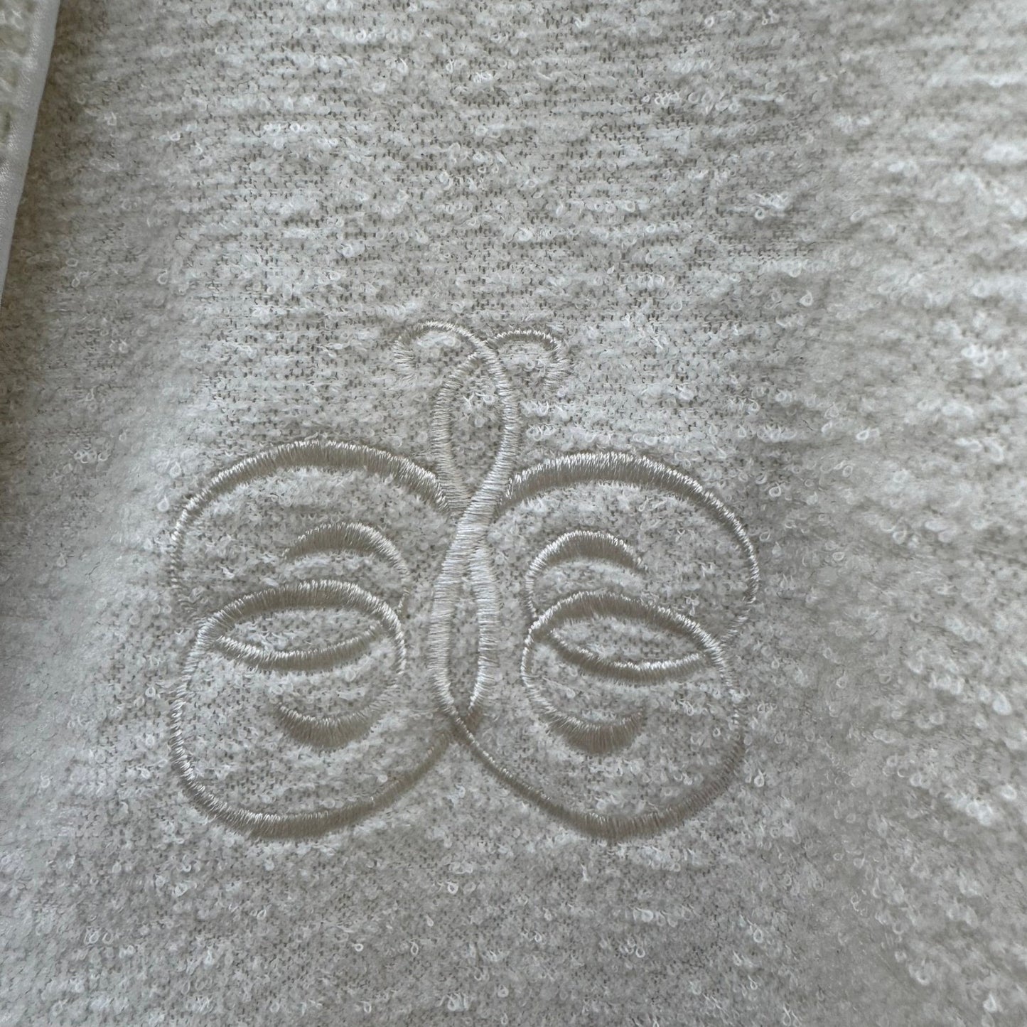 Stephanie Seymour Cream Fleece Spa Robe Womens Medium NWT Shawl Collar Pockets