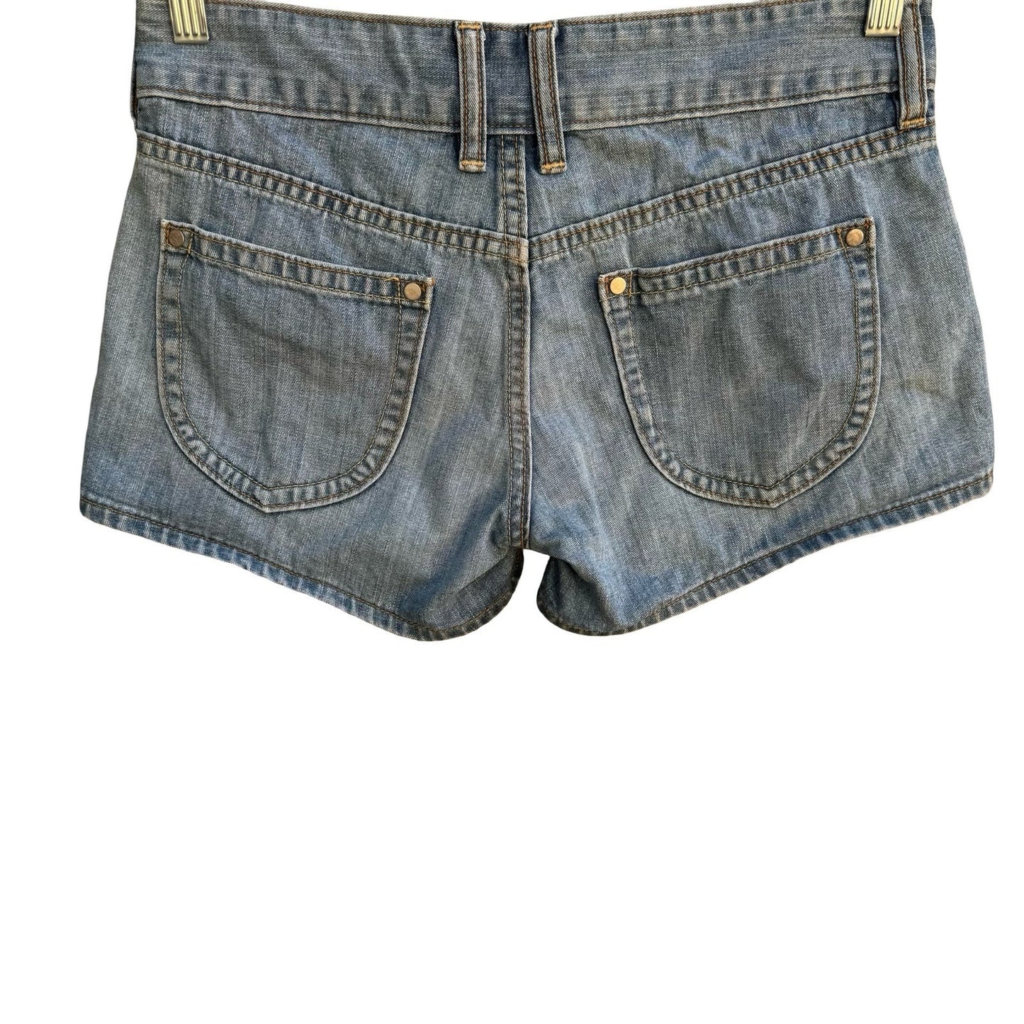 Old Navy Vintage Y2K Low Rise Denim Shorts Boho Festival Beachwear Blue Womens 2