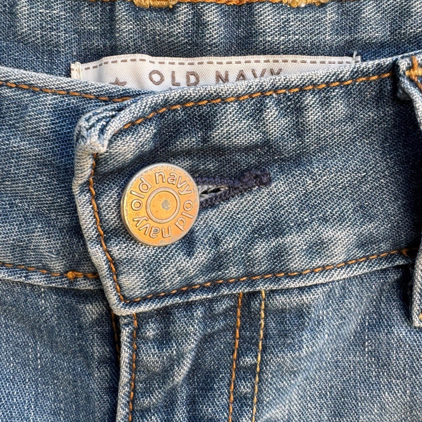 Old Navy Vintage Y2K Low Rise Denim Shorts Boho Festival Beachwear Blue Womens 2