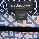 Switch Liz Claiborne Careerwear Mod Preppy Geometric 3/4 Sleeve Jersey Shift Dress L 2 image