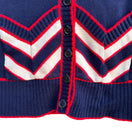 Switch Vintage 60s Womens Navy Red Knit Striped Chevron Retro Sleeveless Sweater Vest 2 image
