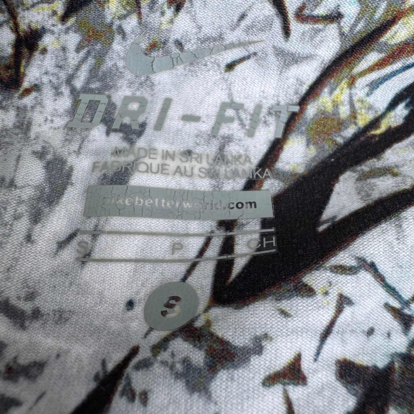 Nike Dri-FIT Abstract Splatter Print Capri Leggings Gymwear Sporty Yoga Womens S