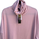 Switch Ransom Womens Pink Cowl Neck Long Sleeve Lightweight Uneven Hem Turtleneck New L 2 image