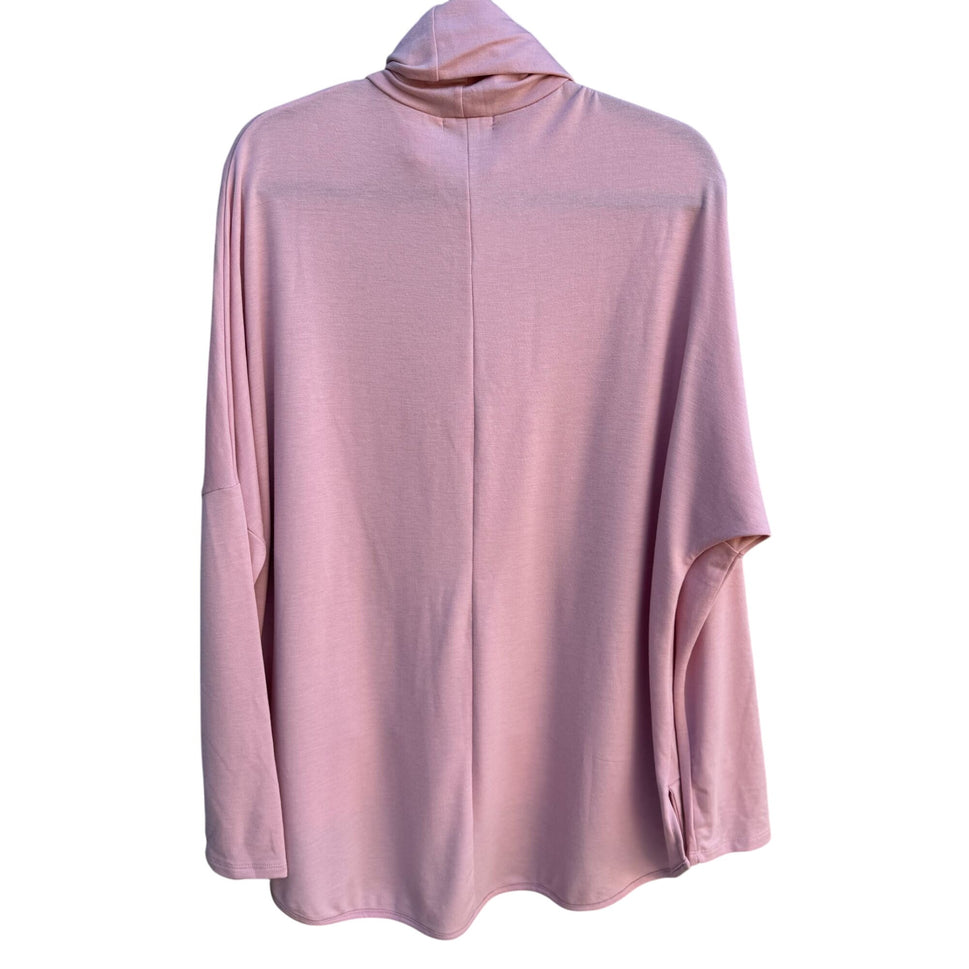 Ransom Womens Pink Cowl Neck Long Sleeve Lightweight Uneven Hem Turtleneck New L