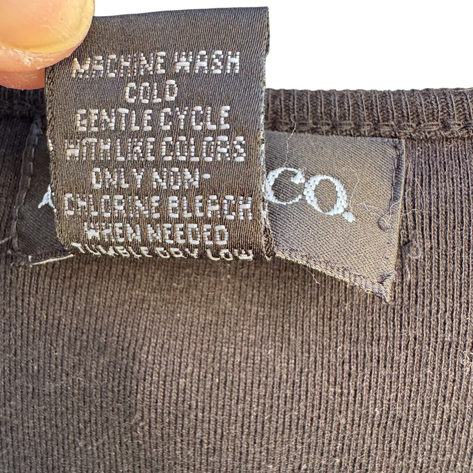 Style & Co Womens Black Teal Floral Embroidered Top Cropped Stretch Pants Set L