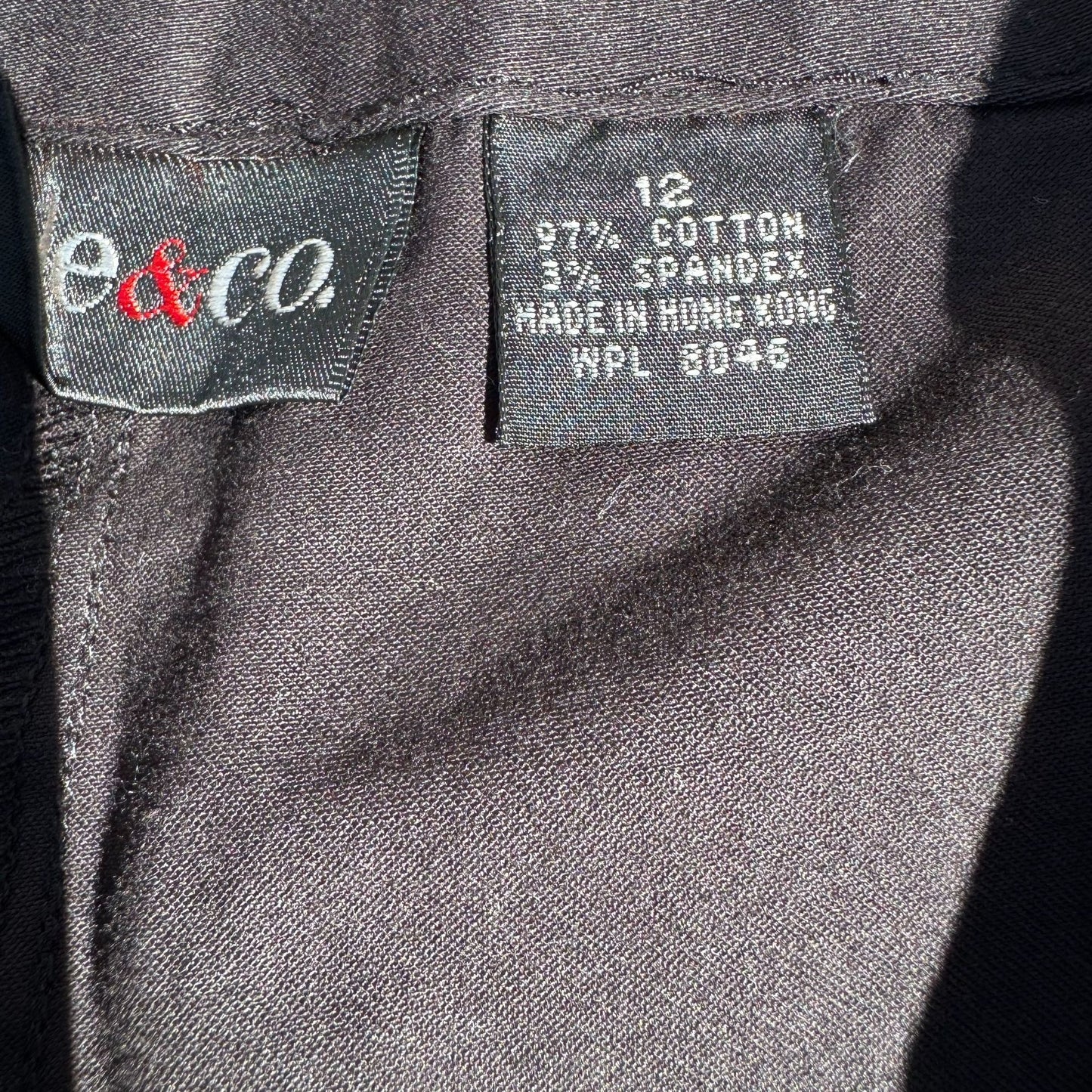 Style & Co Womens Black Teal Floral Embroidered Top Cropped Stretch Pants Set L