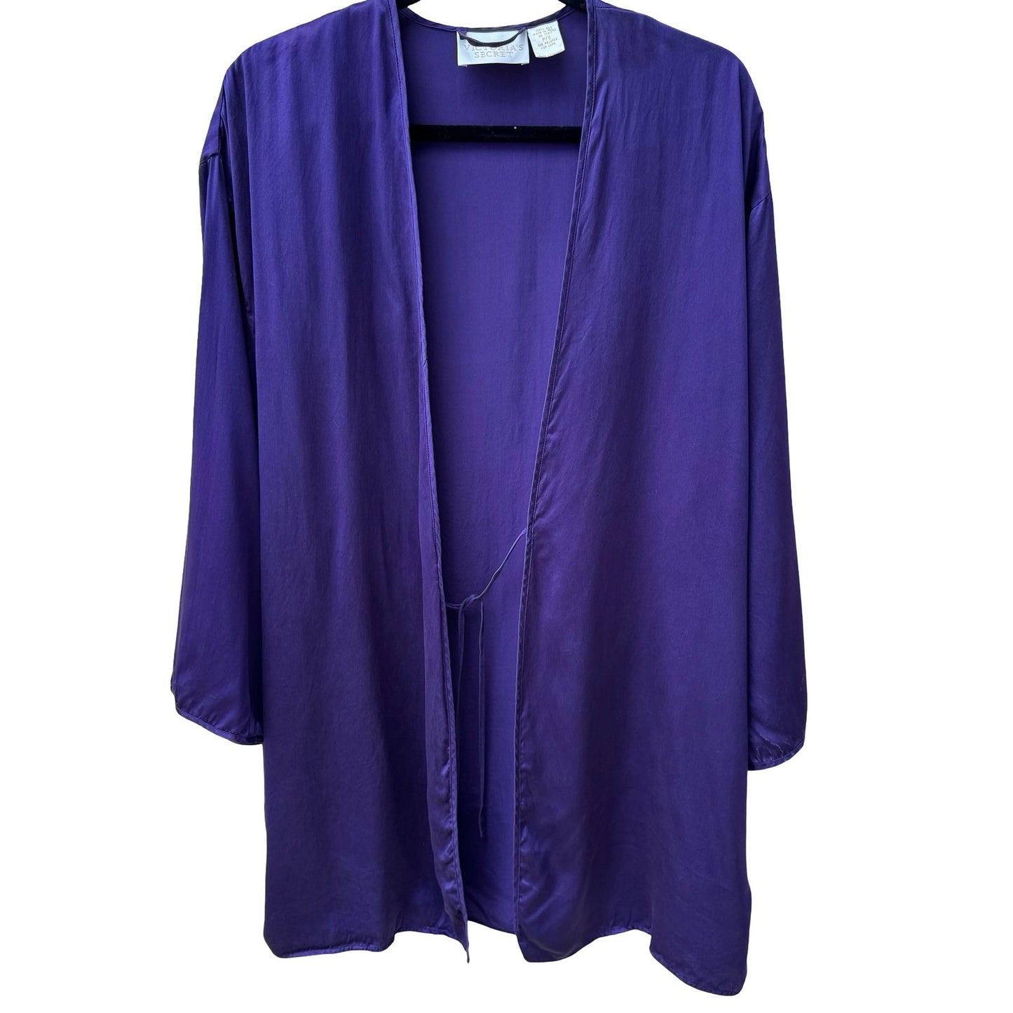 Victorias Secret Vintage Gold Label 100% Silk Robe Purple Kimono Loungewear P/S