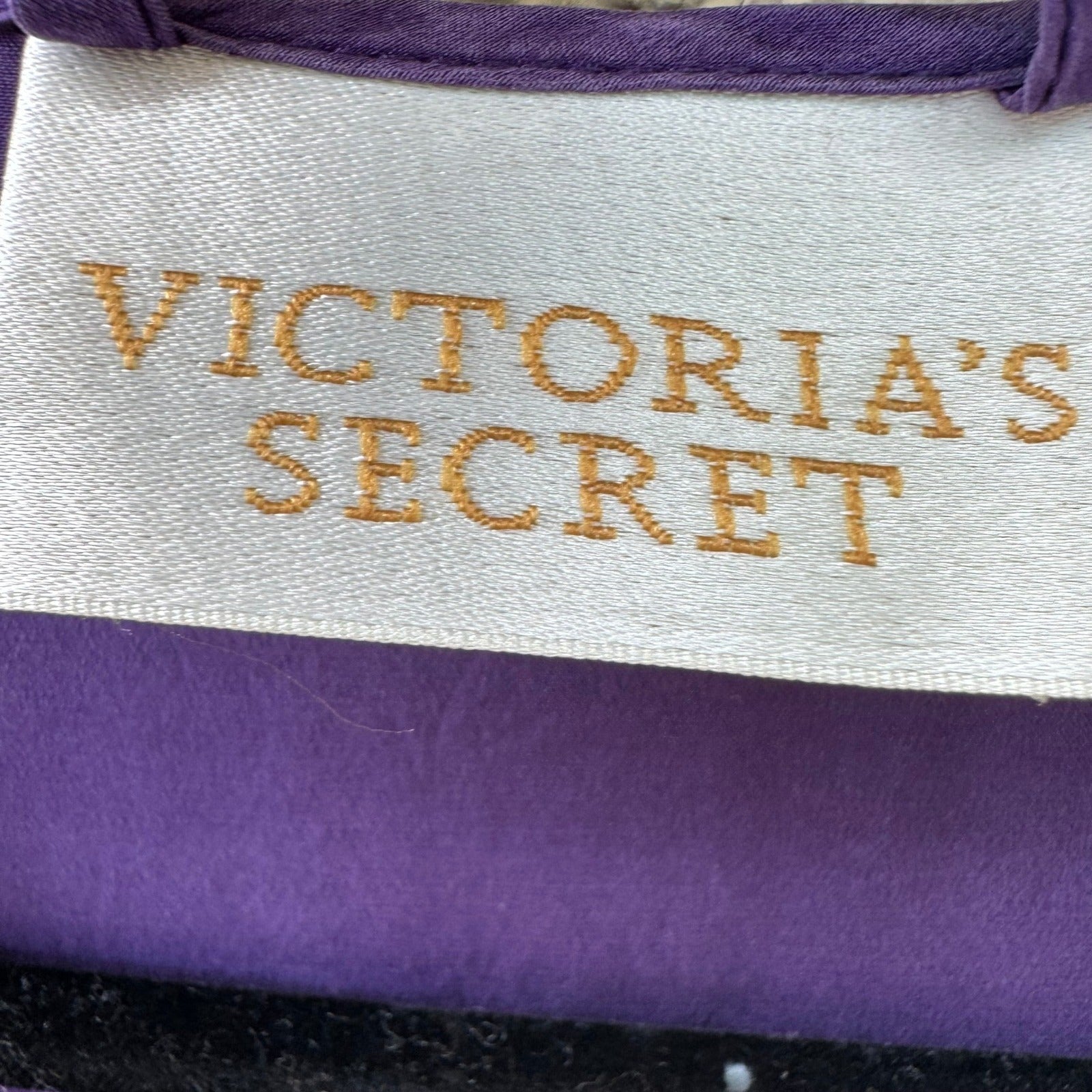 Victorias Secret Vintage Gold Label 100% Silk Robe Purple Kimono Loungewear P/S