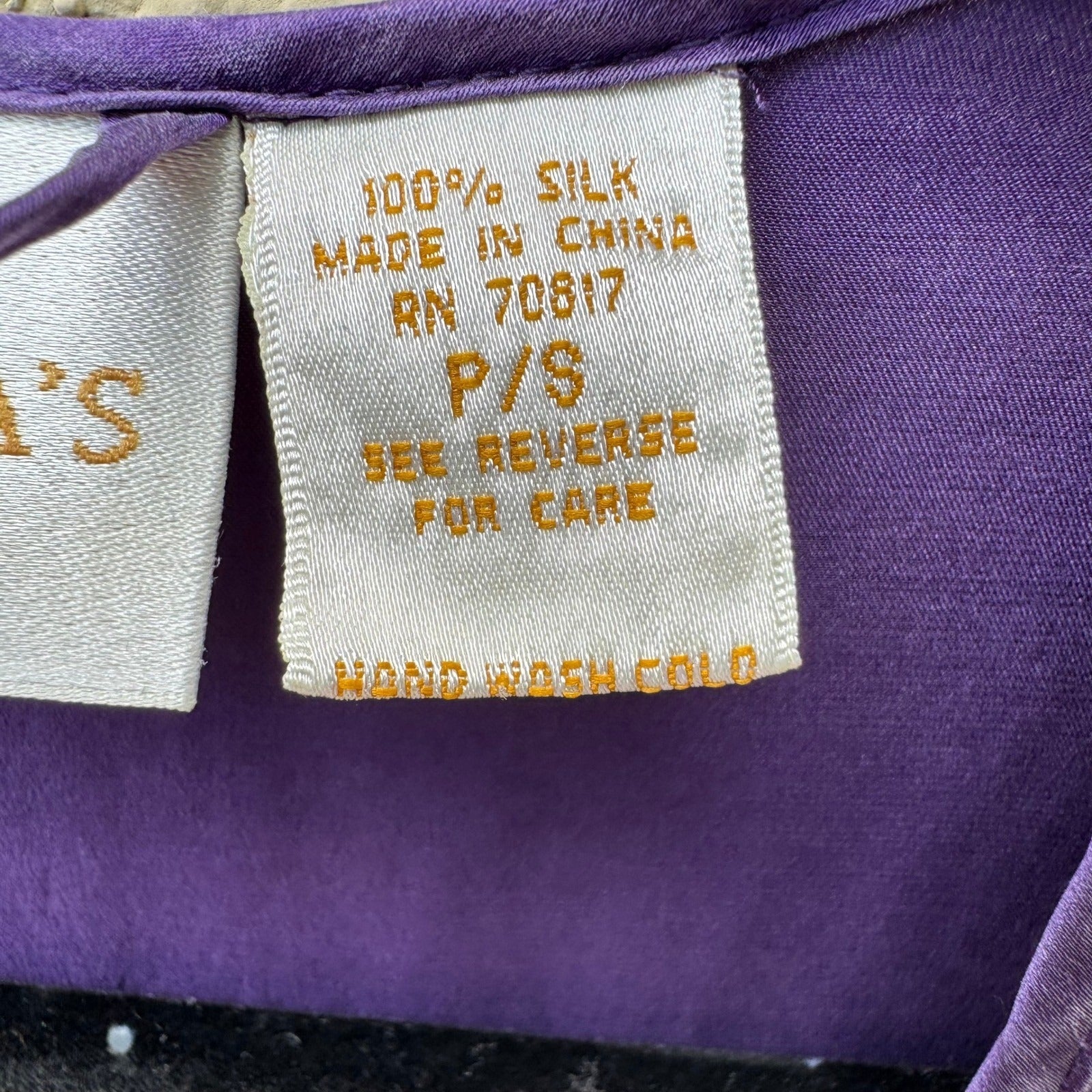 Victorias Secret Vintage Gold Label 100% Silk Robe Purple Kimono Loungewear P/S