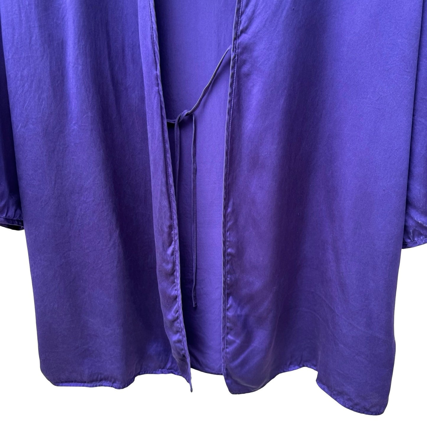 Victorias Secret Vintage Gold Label 100% Silk Robe Purple Kimono Loungewear P/S