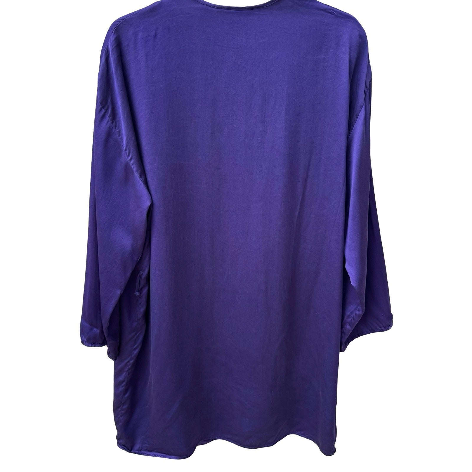 Victorias Secret Vintage Gold Label 100% Silk Robe Purple Kimono Loungewear P/S