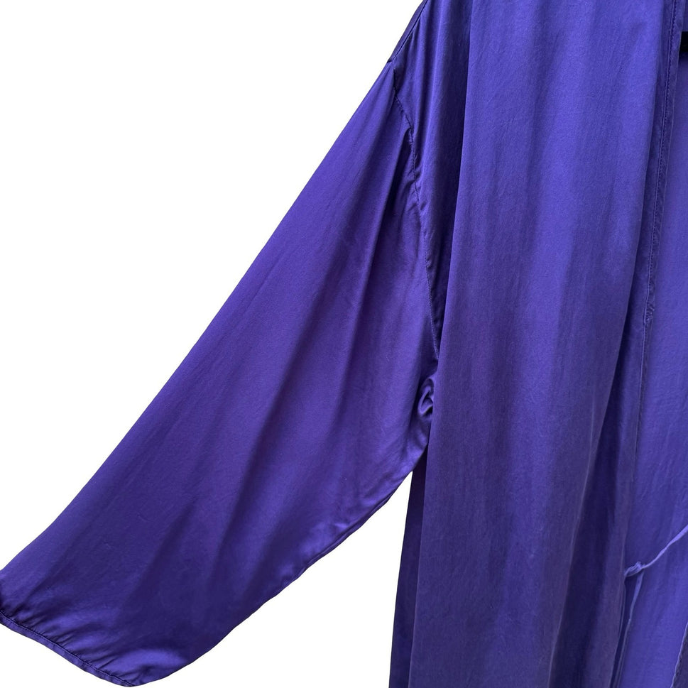 Victorias Secret Vintage Gold Label 100% Silk Robe Purple Kimono Loungewear P/S