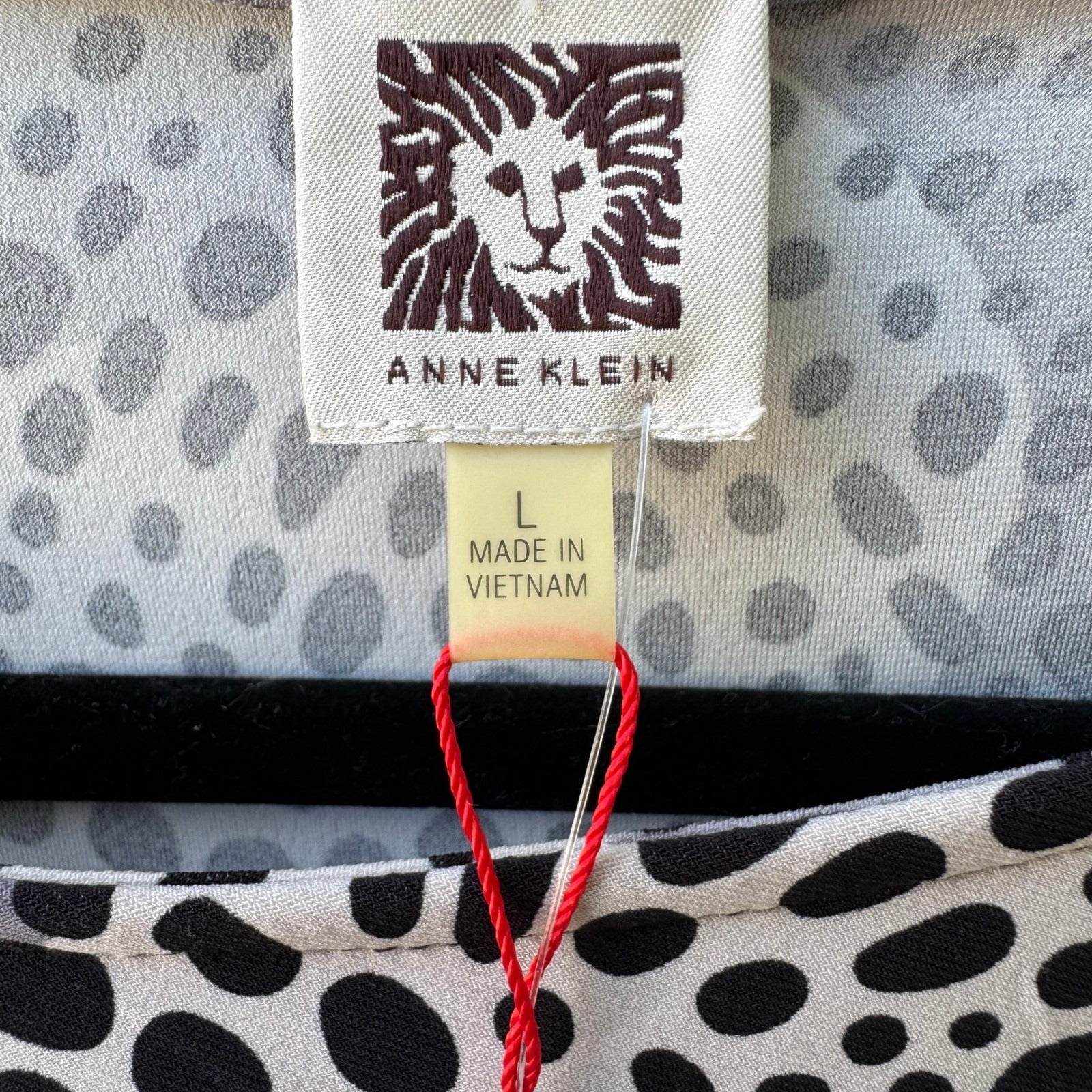 Anne Klein Professional Abstract Ruched Draped Sleeveless Grey Career Top L NEW