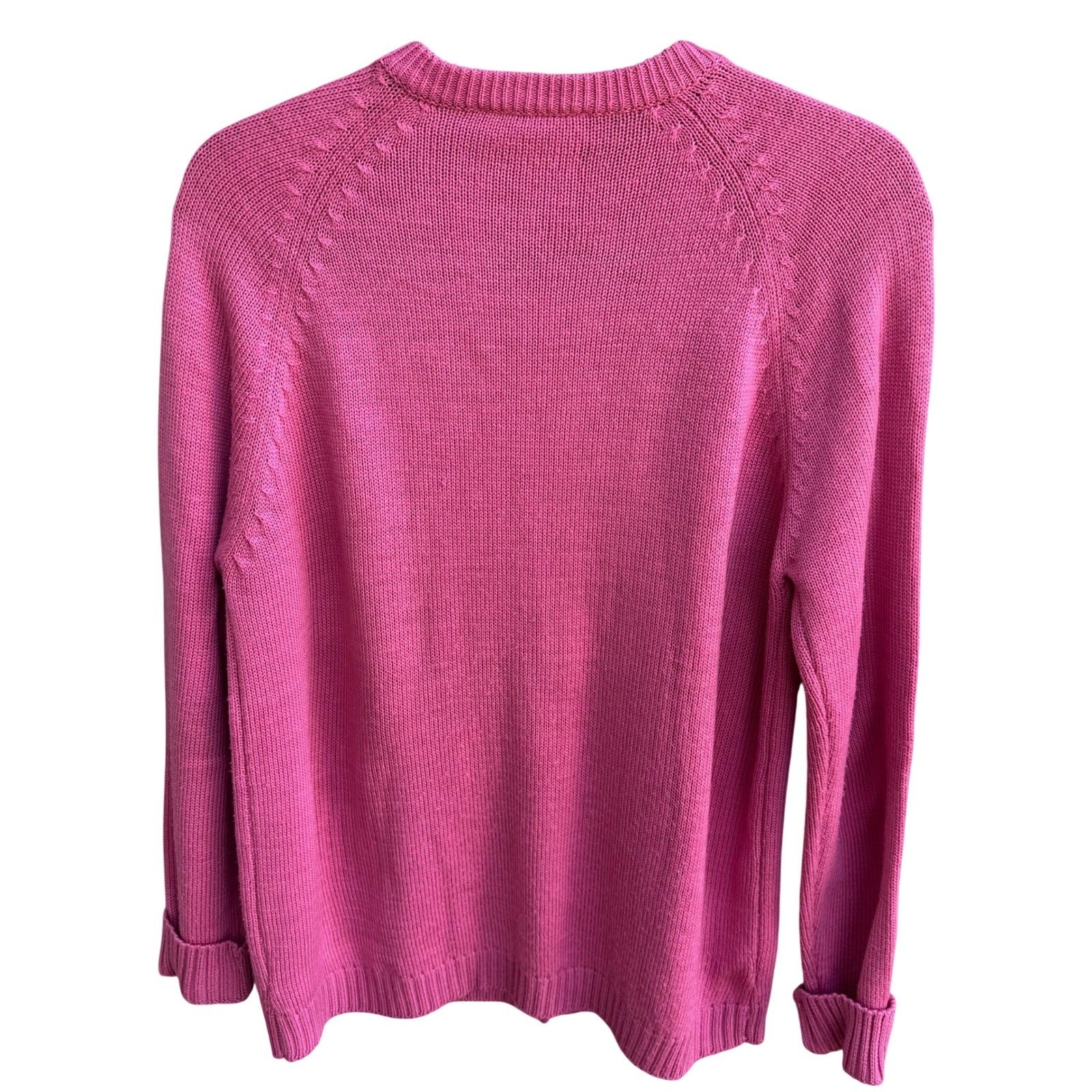 Robinsons Vintage 50s 60s Pink Cardigan Sweater Acrylic Raglan Button Front XL