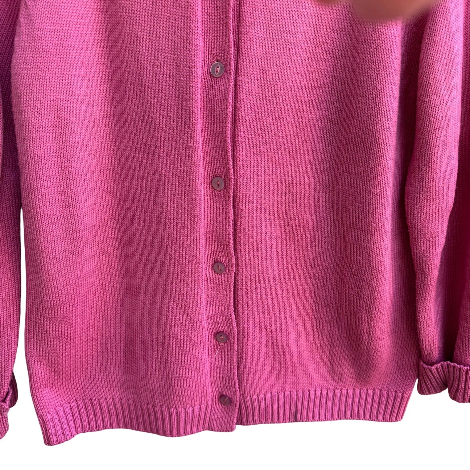 Robinsons Vintage 50s 60s Pink Cardigan Sweater Acrylic Raglan Button Front XL
