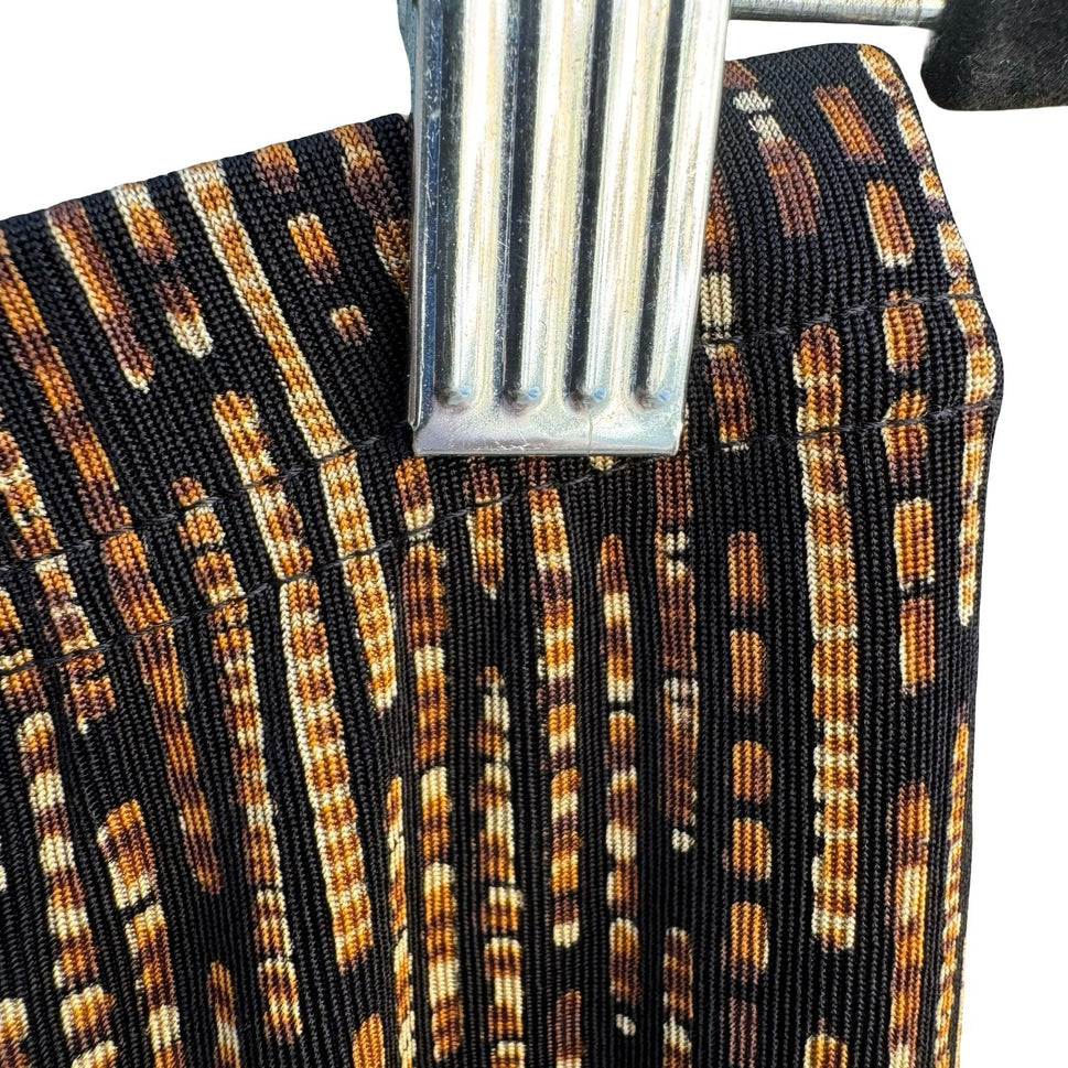Coldwater Creek Womens Medium Wide Leg Pants Brown Black Striped Elastic Waist