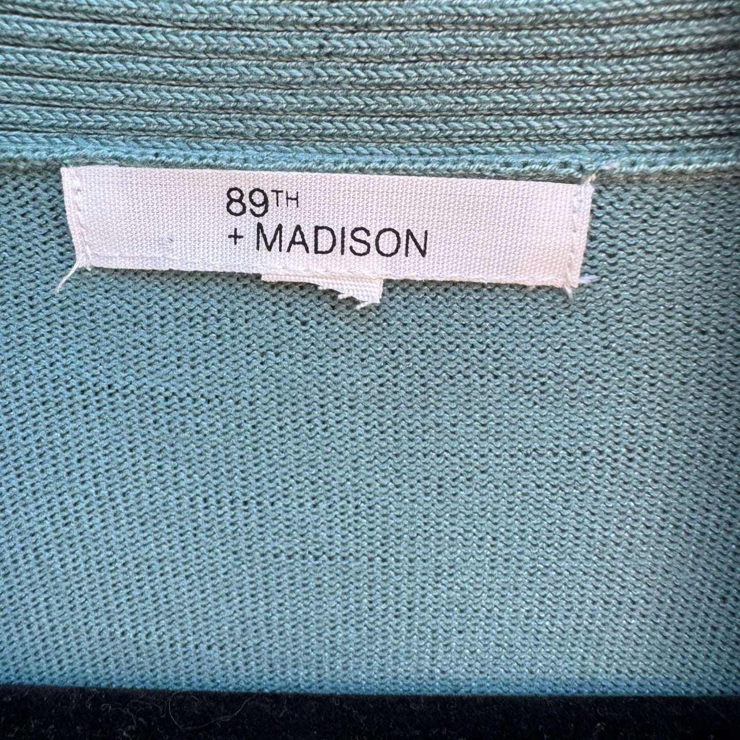 89th + Madison Coastal Layering Minimalist Open Front Shawl Collar Cardigan Teal