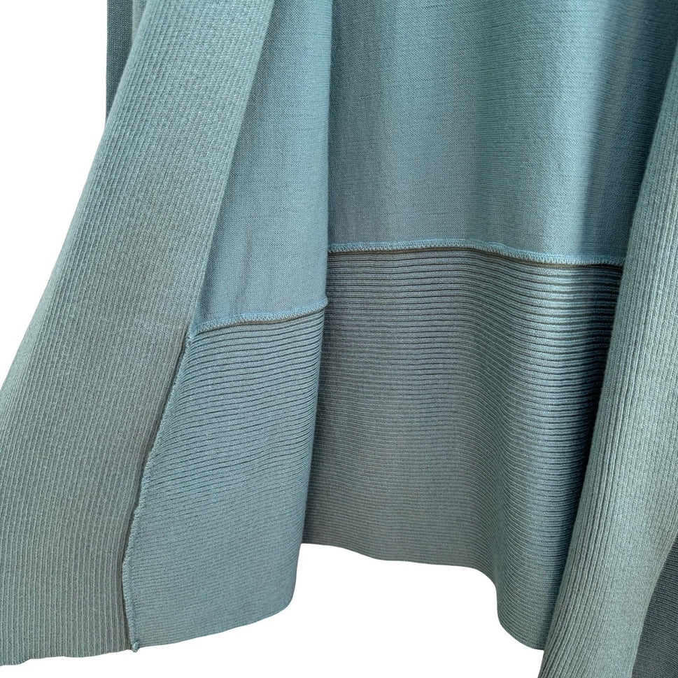 89th + Madison Coastal Layering Minimalist Open Front Shawl Collar Cardigan Teal