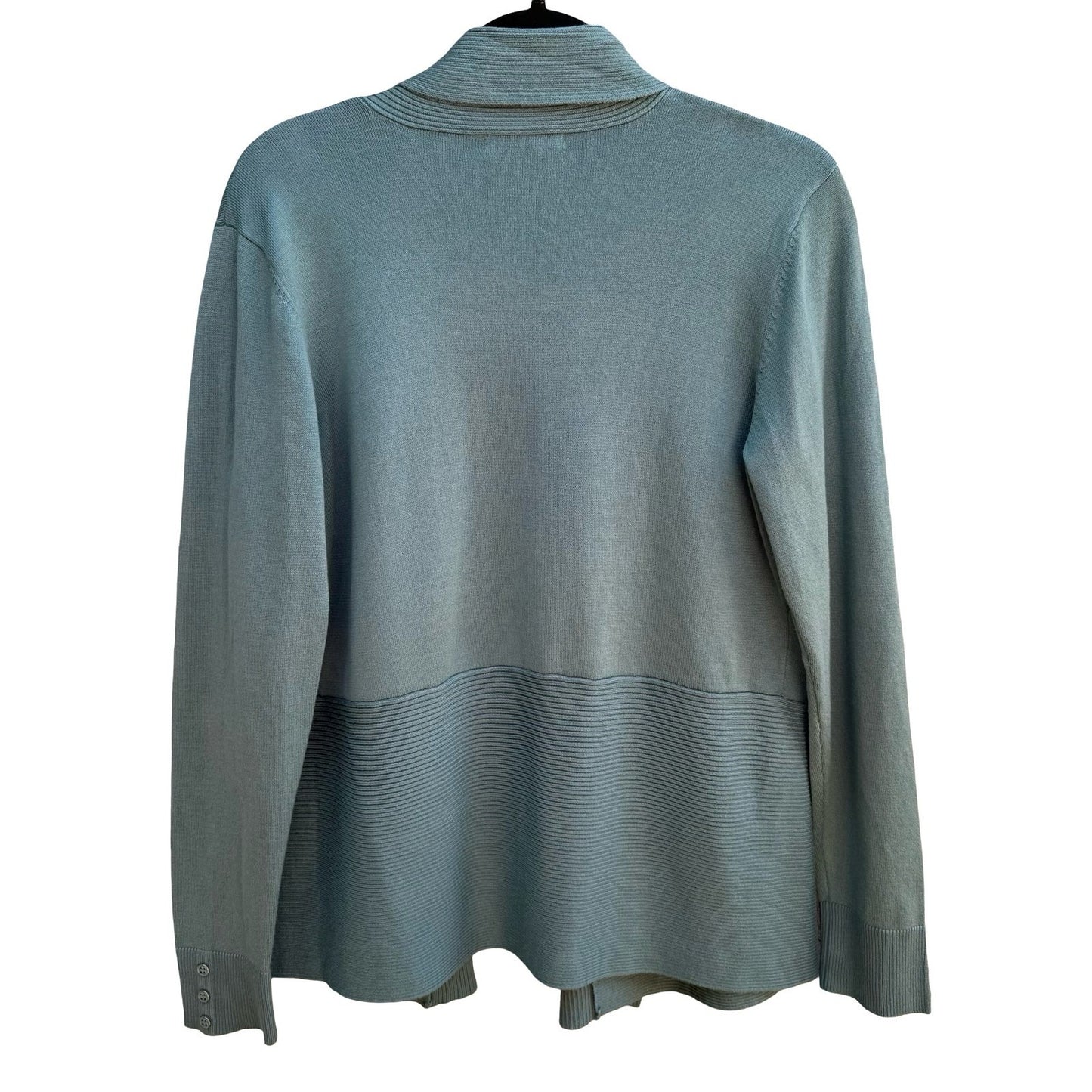 89th + Madison Coastal Layering Minimalist Open Front Shawl Collar Cardigan Teal
