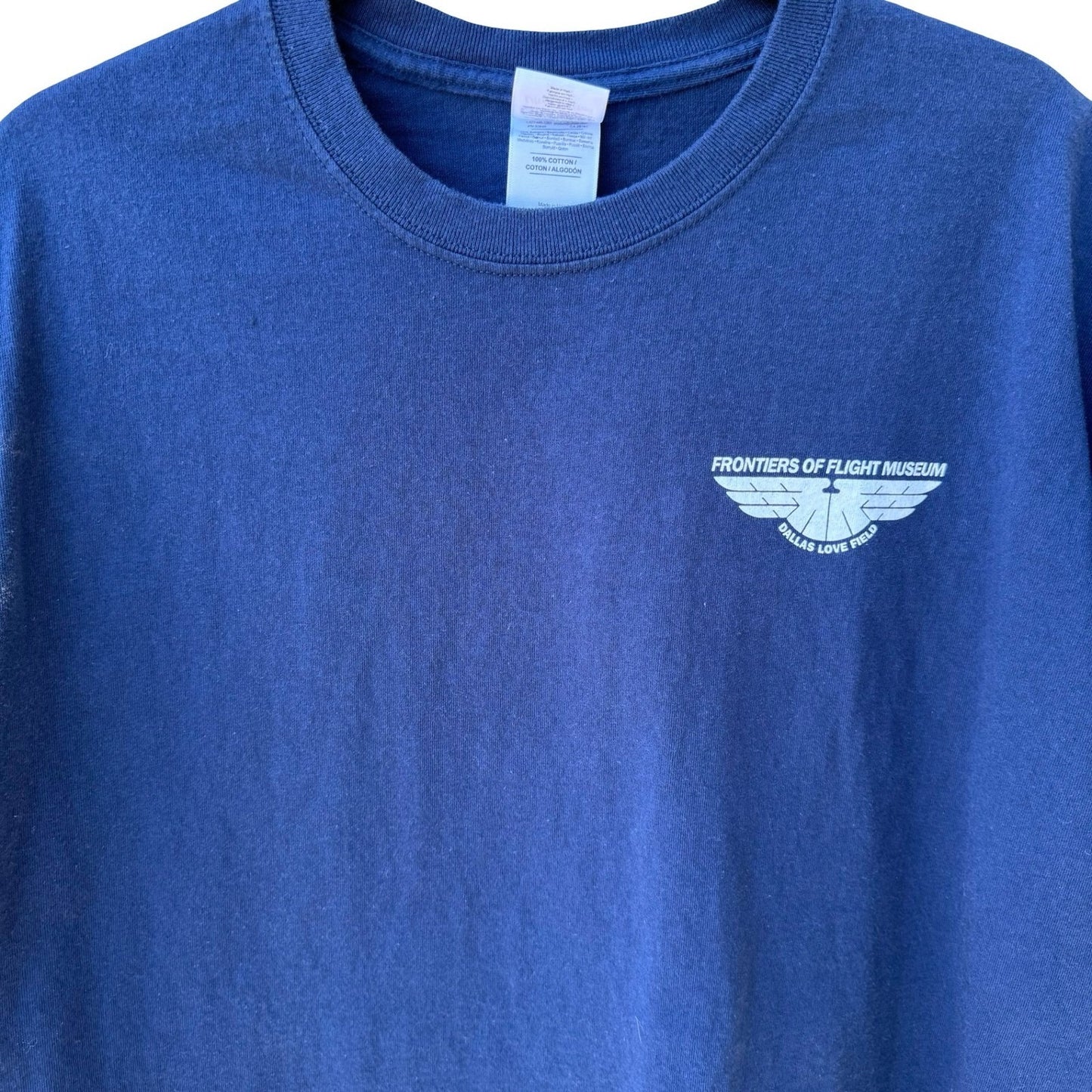Gildan Frontiers of Flight Museum Apollo VII Navy Blue Graphic T-Shirt Mens XL