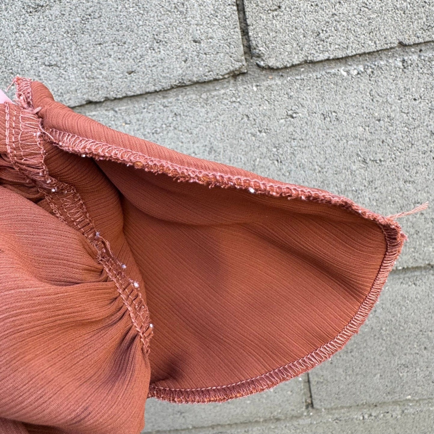 Partners Vintage 80s Rust Terracotta Puff Pleated Shoulder Button Up Blouse 10