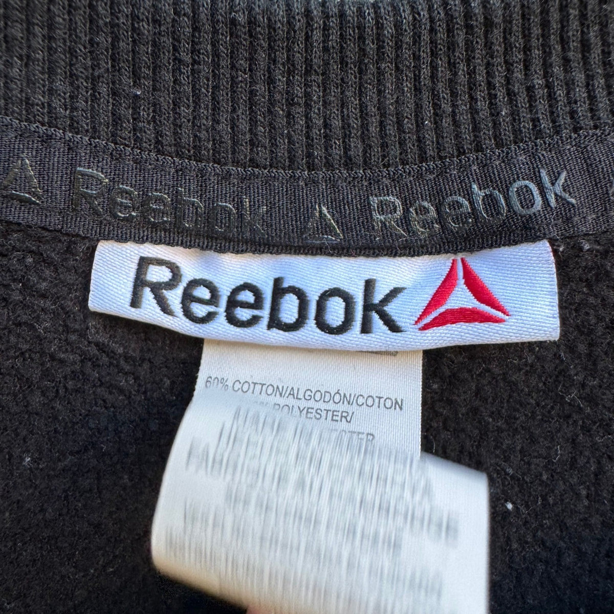 Reebok Athleisure Sporty Gym Tonal Delta Logo Crewneck Sweatshirt Black Womens S