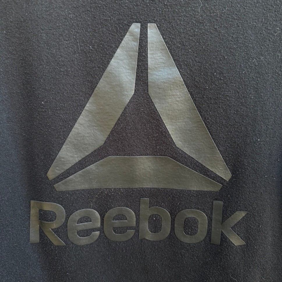 Reebok Athleisure Sporty Gym Tonal Delta Logo Crewneck Sweatshirt Black Womens S