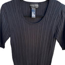 Switch August Silk Y2K Minimalist 100% Silk Ribbed Quiet Luxury Knit Sweater Black L 3 image