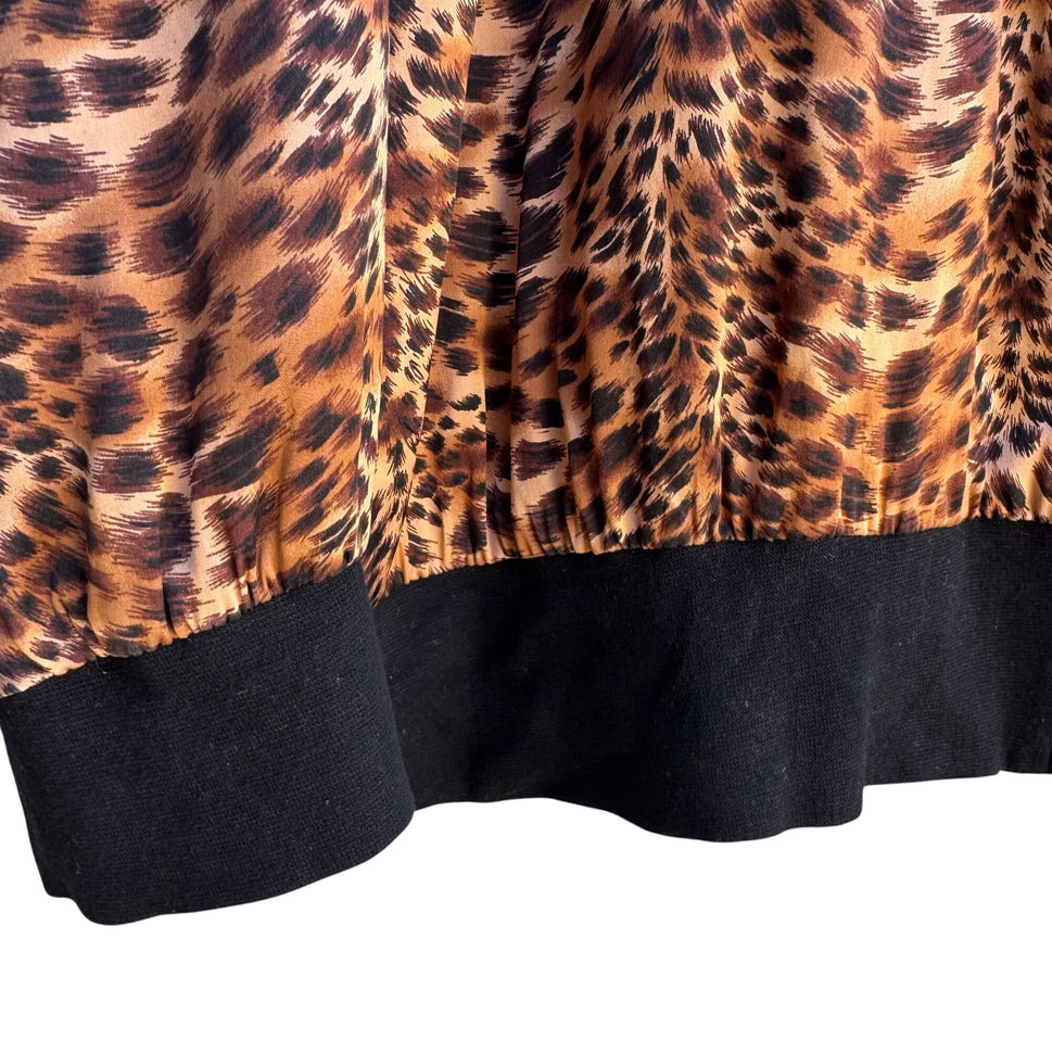 New York City Design Co Vintage Womens Oversized Silk Animal Print Bomber Jacket 3X